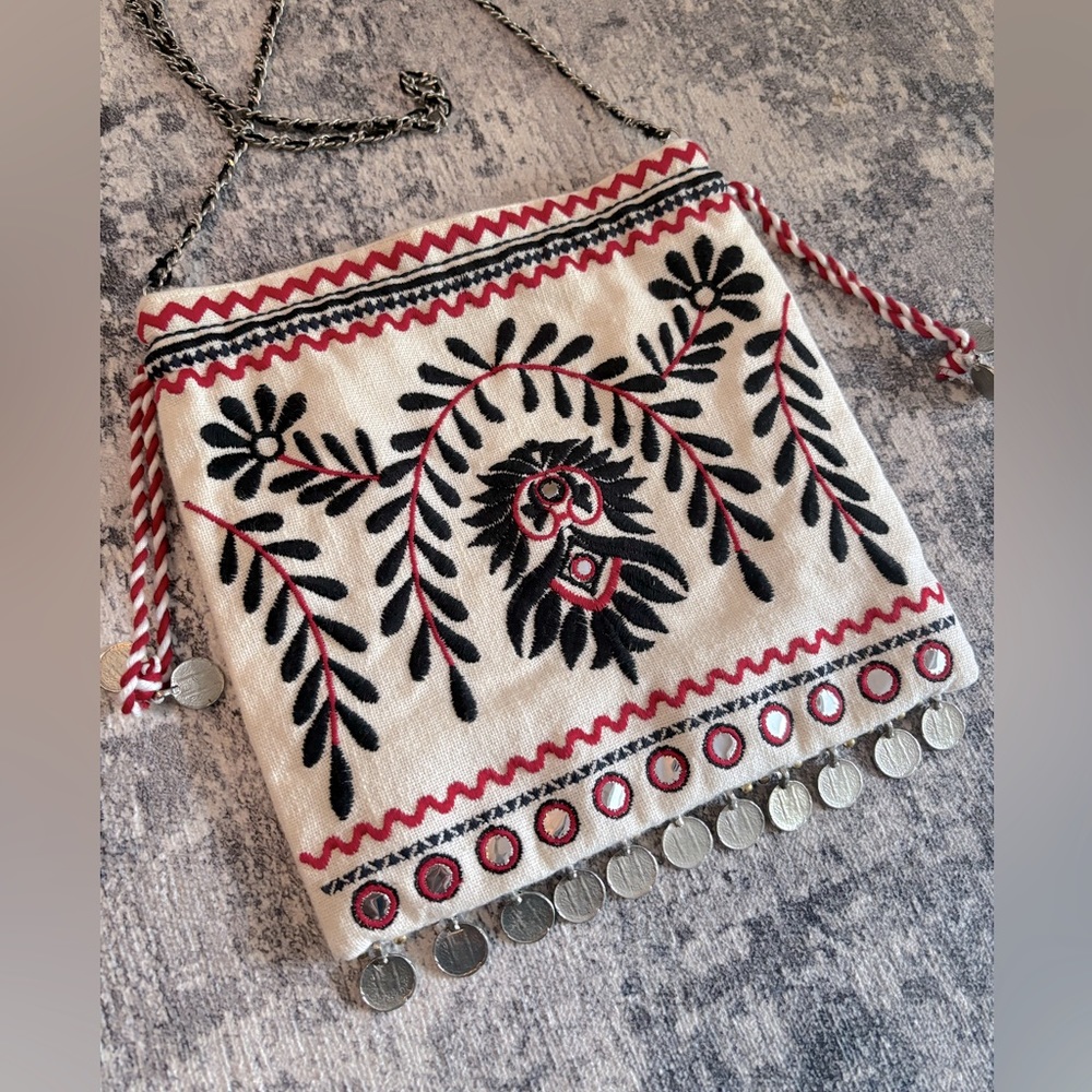 NWOT! Free People Emmie Embroidered Crossbody Purse